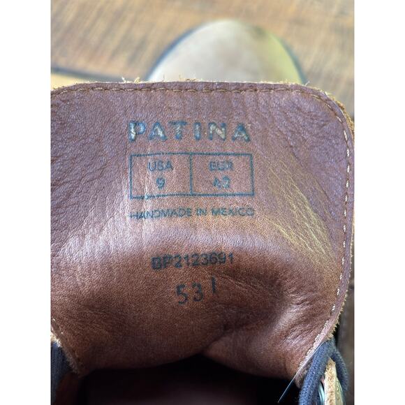 Mens Patina Brown Leather Handmade in Mexico Boots‎ Size 9 - Picture 7 of 8